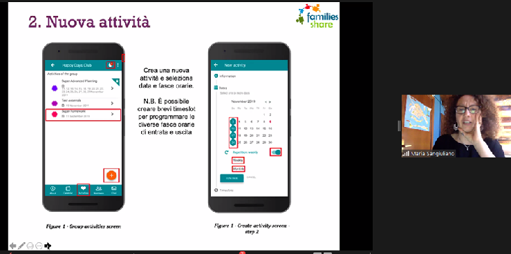 Presentazione Families_Share in videoconferenza - Maria Sangiuliano