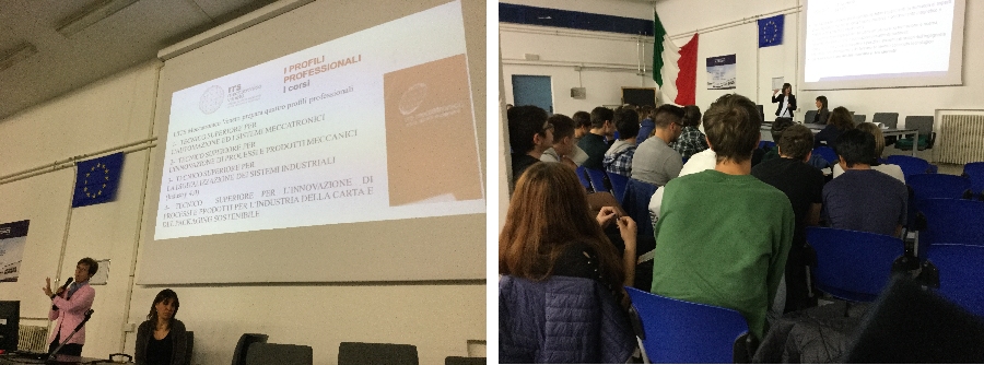 aula magna Itis Zuccante, momenti dell'evento conclusivo del progetto Il futuro davanti a me