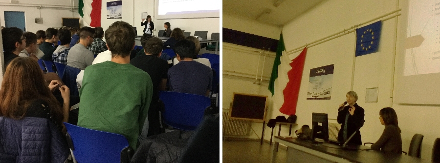 aula magna Itis Zuccante, momenti dell'evento conclusivo del progetto Il futuro davanti a me