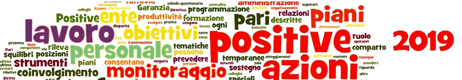 wordle cloud Monitoraggio piani azioni positive 2019