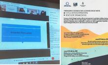 un momento del webinar e la locandina