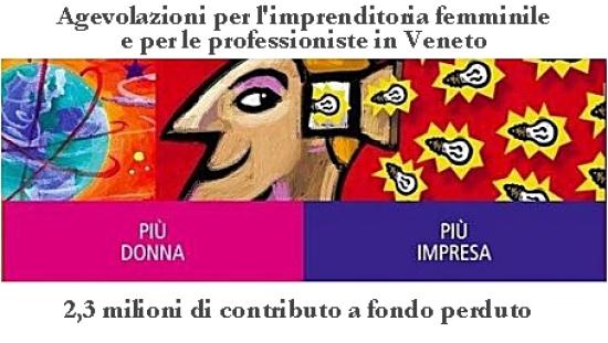 Locandina bando regionale Veneto per imprenditoria femminile
