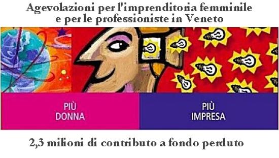 Locandina bando regionale Veneto per imprenditoria femminile